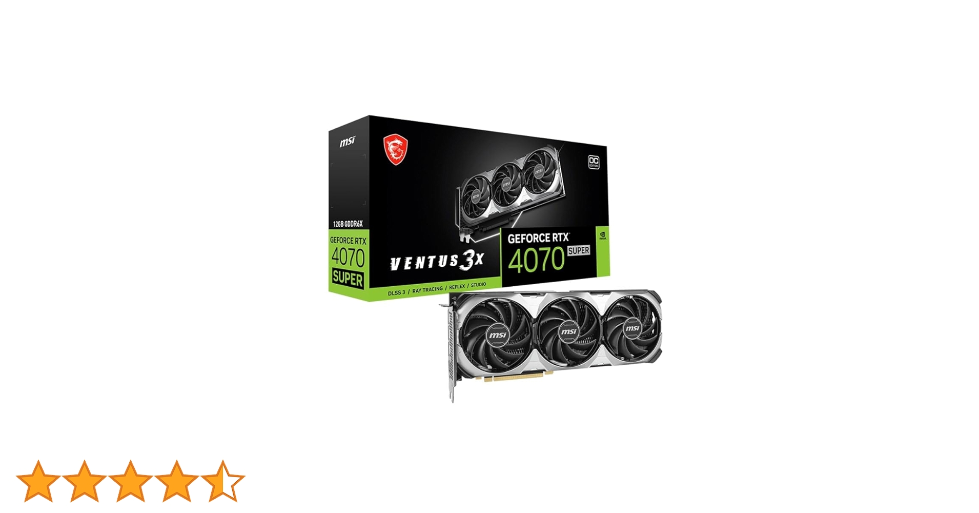 MSI GeForce RTX 4070 SUPER 12G VENTUS 3X OC Gaming Graphics